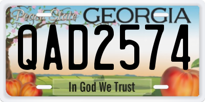 GA license plate QAD2574