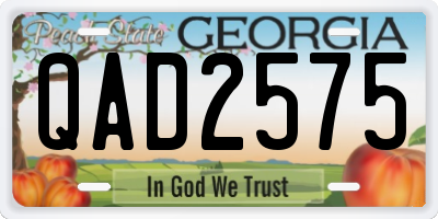 GA license plate QAD2575