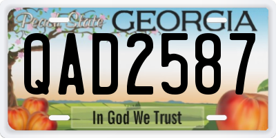 GA license plate QAD2587