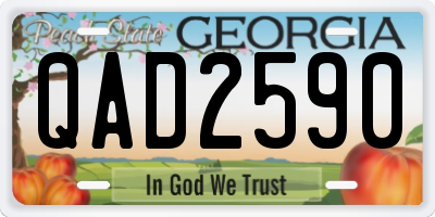 GA license plate QAD2590