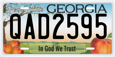 GA license plate QAD2595
