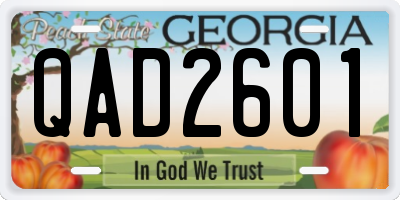 GA license plate QAD2601