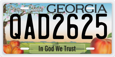 GA license plate QAD2625