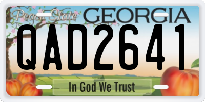 GA license plate QAD2641