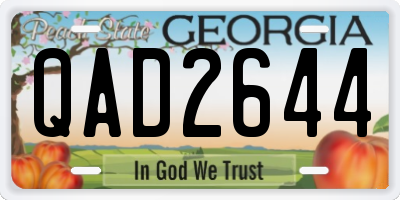 GA license plate QAD2644