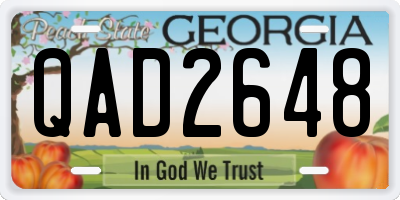 GA license plate QAD2648