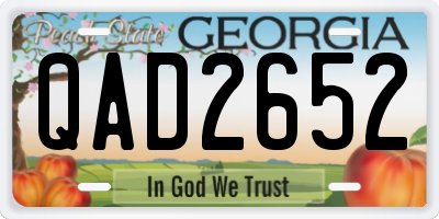 GA license plate QAD2652