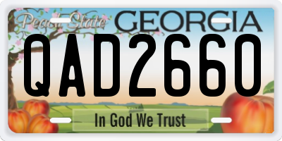 GA license plate QAD2660