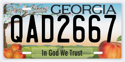 GA license plate QAD2667
