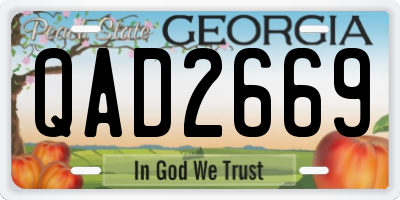 GA license plate QAD2669