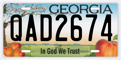 GA license plate QAD2674