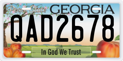GA license plate QAD2678