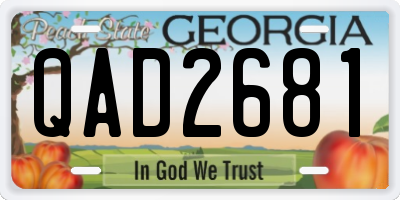 GA license plate QAD2681