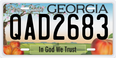 GA license plate QAD2683