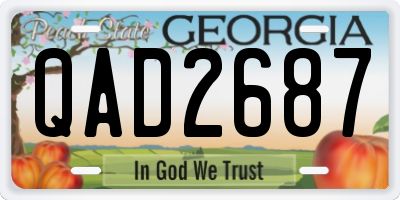 GA license plate QAD2687