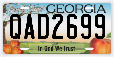 GA license plate QAD2699