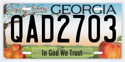 GA license plate QAD2703
