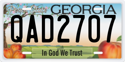 GA license plate QAD2707