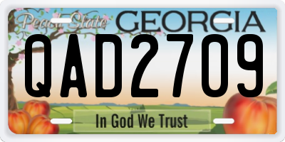 GA license plate QAD2709