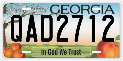 GA license plate QAD2712