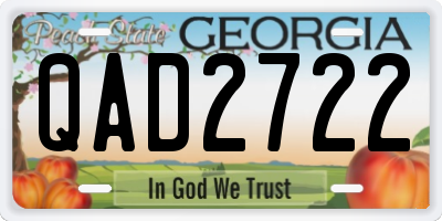 GA license plate QAD2722