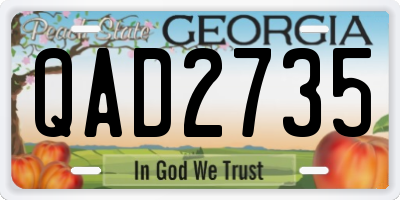 GA license plate QAD2735