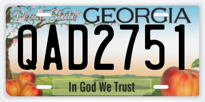 GA license plate QAD2751