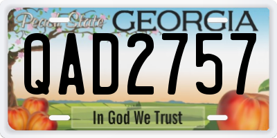 GA license plate QAD2757