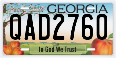 GA license plate QAD2760