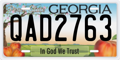 GA license plate QAD2763