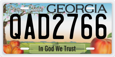 GA license plate QAD2766