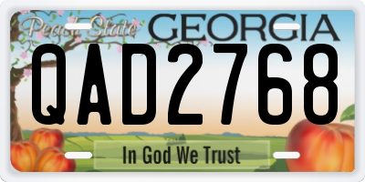 GA license plate QAD2768