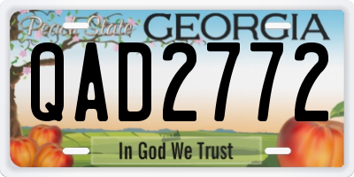 GA license plate QAD2772