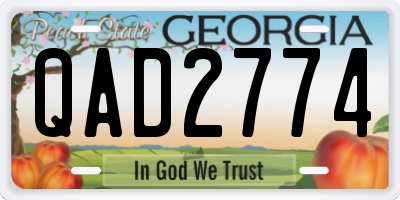 GA license plate QAD2774