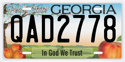 GA license plate QAD2778