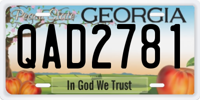 GA license plate QAD2781