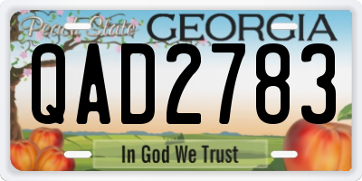 GA license plate QAD2783