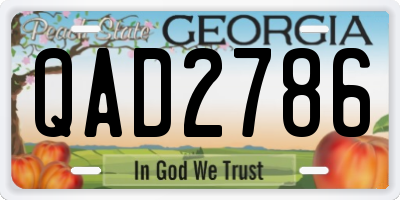 GA license plate QAD2786