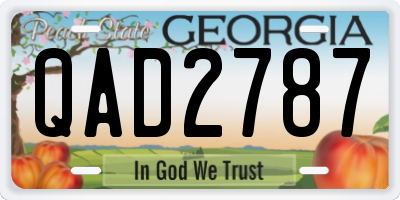 GA license plate QAD2787