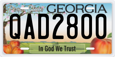 GA license plate QAD2800