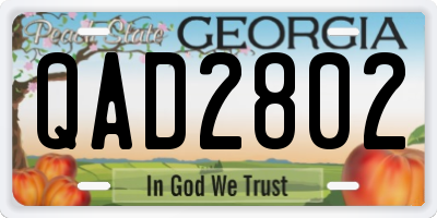 GA license plate QAD2802