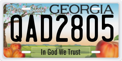 GA license plate QAD2805