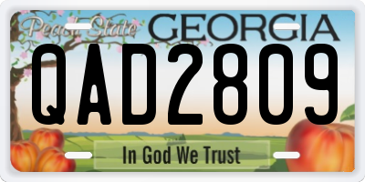 GA license plate QAD2809