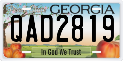 GA license plate QAD2819