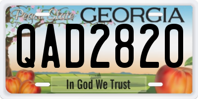 GA license plate QAD2820