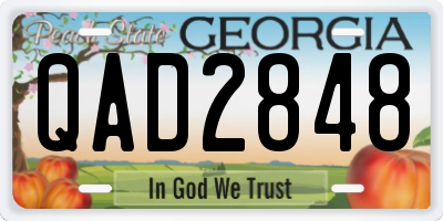 GA license plate QAD2848