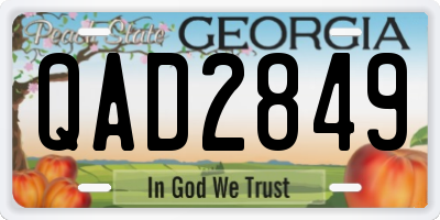 GA license plate QAD2849