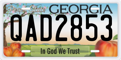 GA license plate QAD2853
