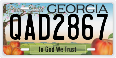 GA license plate QAD2867