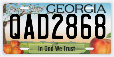 GA license plate QAD2868